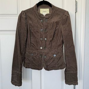 Cidra Anthropologie Chocolate Brown Corduroy Jacket
